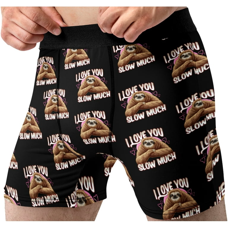 Mens Sloth Love all Over Valentines Day Boxer Briefs Underwear Novelty Gift  