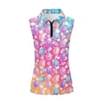 thumbnail image 2 of Uorisanigo Cute Easter Egg Women's Golf Sleeveless Shirt Comfortable Fashionable Women's Dry-Fit Golf Polo Shirts with 1/4 Zipper Casual Workout Tank Tops, 2 of 7
