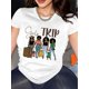 thumbnail image 1 of Girl's Trip Print Crew Neck T-shirt, Casual Short Sleeve Top For Spring & Summer, Women's Clothing, 1 of 4
