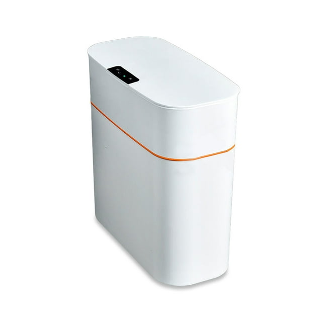Smart Sensor Trash Can IPX5 Waterproof Automatic Induction Bathroom Container Bucket Smart Trash Garbage Bin Dustbin Rubbish Waste Bucket Living Room White