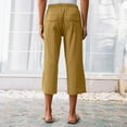 thumbnail image 4 of Bzhegqhd Women's Summer Casual Loose with Pockets Drawstring Elastic Waist Pants Short Pants, 4 of 5