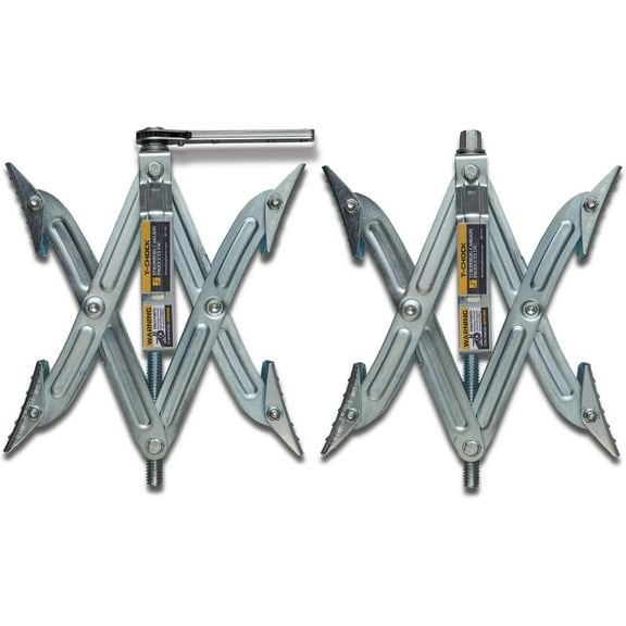 Stromberg Carlson JBP-T217.2 Tandem Axle T-Chock - RV Wheel Chock - Camper Wheel Chock Stabilizer Scissor - T-Chocks for RV - Fits Tires Spaced 2"-17" Apart (2-Pack)