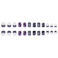 thumbnail image 6 of 24Pcs Halloween Purple Ghost Spider Web Press On Nails, Short French Tip Fake Nails with Glossy Finish, Reusable False Nail Tips for Women, DIY Festive Party Manicure Set, 6 of 6