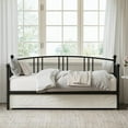 thumbnail image 6 of Memoryfield Twin Metal Daybed, Metal Sofa Bed Frame with Arched Headboard & Steel Slat Support, Guest Sofa Bed, No Box Spring Required, Black, 6 of 9