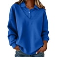thumbnail image 2 of Karymi Cute Tops for Women Fake Two Piece Collared V Neck Sweatshirt, Solid Layered Shirt Long Sleeve Pullover Top, Fall Winter Daily Streetwear Outfits Going Out Tops for Women, 2 of 8