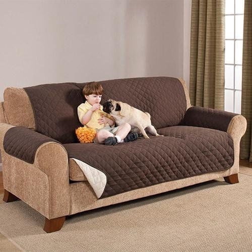 68" Reversible Sofa Couch Cover Pet Furniture Protector Double Quilted Slipcover 