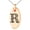 Rose, variant on Stainless Steel Letter R Initial Dotted Monogram Engraved Small Oval Charm Pendant Necklace