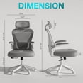 thumbnail image 2 of Ergonomic Office Chair M903, High Back  Mesh Desk Chair with Wheels, Adjustable Lumbar Support, Headrest, Grey, 2 of 7