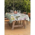 thumbnail image 3 of Outdoor Tablecloths with Umbrella Hole & Zipper, Spring Flowers 54x80 Inch Tablecloth Rectangle, Retro Boho Botanical Florals Butterfly Waterproof Table Cloth, Patio/Pool/Picnic Table Covers, 3 of 8