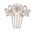 thumbnail image 1 of KAKOWELY Pasador de pelo con 5 pasadores y perlas de imitación de diamantes de imitación para mujer, accesorio para el pelo para boda (mariposa sobre flor), 1 of 4