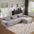 thumbnail image 2 of Muumblus Modular Sectional Sofa with Movable Ottoman, Oversized L-Shaped Cloud Sofa with Chaise, Boneless Deep Seat Living Room Couch, Gray Chenille, 2 of 12