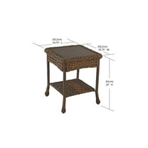 W Unlimited Home Faux Sea Grass Rattan Garden Patio End Table in Brown