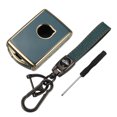 thumbnail image 1 of Kit de funda para llave inteligente de coche compatible con Volvo S60 2019-2021, funda protectora de TPU azul para mando a distancia de entrada sin llave con llavero, 1 of 1