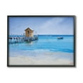 thumbnail image 4 of Stupell Industries Yellow Shack on Beach Wharf Sandy Coast Black Framed, 11 x 14, Design by Craig Trewin Penny, 4 of 5