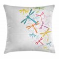 thumbnail image 1 of Dragonfly Throw Pillow Cushion Cover, Silhouette of Flying Winged Insects Bugs Nature Pattern in Several Tones Artwork, Decorative Square Accent Pillow Case, 24 X 24 Inches, Multicolor, by Ambesonne, 1 of 2