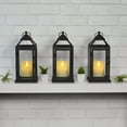 thumbnail image 5 of Elements Set of 3 12-inch Black Metal Decorative Lanterns, 5 of 10