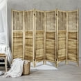 thumbnail image 7 of Hofitlead 6 Panel Carved Room Divider,5.6Ft Wood Folding Screens,for Bedroom Office,Brown, 7 of 7