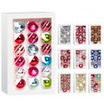 thumbnail image 1 of Bolas navideñas de cristal Amooca, 6,7 cm, 9 unidades, plateadas, 1 of 6
