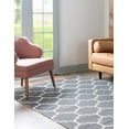 thumbnail image 5 of Unique Loom Decatur Collection Area Rug - Trellis (8' 5" x 11' 4" Rectangle Dark Gray/Ivory), 5 of 7