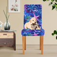thumbnail image 4 of Yayeee 4 Pack Dining Chair Covers Stretch Parson Chairs Slipcovers Seat Protector, Neon Pink Starfish, 4 of 6