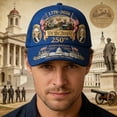 thumbnail image 3 of United States 250th Anniversary Hat, Adjustable Vintage Washed Patriotic Baseball Hat, 250th US Anniversary Distressed Denim Hat, 1776–2026 Printed Patriotic Baseball Cap, 3 of 5