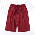 thumbnail image 2 of TEAJOPSUU Women's Plus Size Pajama Shorts Casual Lounge Bermuda Shorts Elastic Waist Drawstring Sleep Shorts with Pockets Summer Sleepwear M-5XL Burgundy, 2 of 7