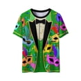 thumbnail image 2 of Xuyuer Women's Carnival Printed Round Neck Solid Color Short Sleeve Casual Loose T-Shirt, 2 of 8