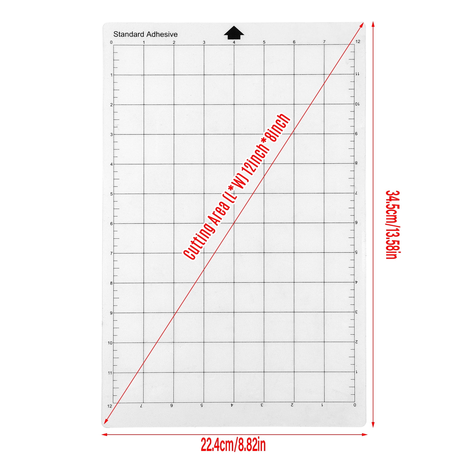 Mat Replacement Cutting Mat Transparent Adhesive Mat With Measuring Grid 8 By 12-Inch For  Cameo Explore Plotter Machine 5PCS