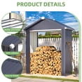 thumbnail image 6 of YODOLLA 2 x 5 ft. Outdoor Firewood Storage Rack, Waterproof Metal Log Carrier Holder Organizer for Garden& Patio in Gray, 6 of 7