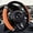 Orange, variant on Soft Leather Car Steering Wheel Cover, Universal 15 Inch Colorful Rhinestones Anti-Slip Elastic Steering Wheel Covers for Most Cars, Sparkly Crystal Diamond for Women Girls (Blue)