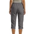 thumbnail image 3 of MLQIDK Pedal Pushers for Women Dressy Casual Drawstring Lounge Pants Elastic Waist Knee Length Capris Trendy Summer Crop Capri Pants with Pockets Dark Gray S, 3 of 6