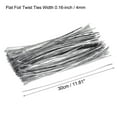 thumbnail image 2 of Uxcell Foil Twist Ties 12" Plastic Closure Tie for Tying Bread, Candy, Cookies, Gift Bags, Silver Tone 750 Pack, 2 of 5