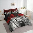 thumbnail image 3 of Manfei Jungle Tiger Twin Bedding Sets 7pcs, Romantic Red Rose Bedding Comforter Set, Animal Floral Sheet Sets, Lightweight Room Decor, 3 of 8