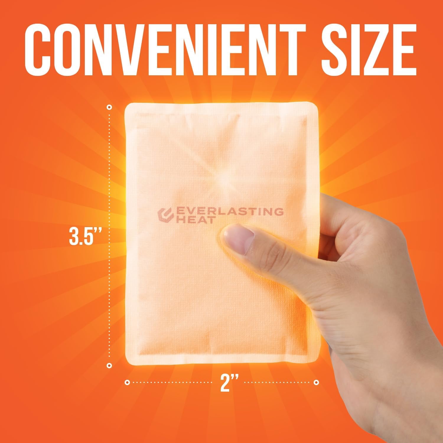 Everlasting Heat Large Hand Warmers and Body Warmers, Long-Lasting Heat Packs for Cold Weather, 40-Pack