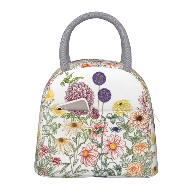 Balery Autumn Garden Bolsa de Almuerzo para Mujeres, Caja de Almuerzo, Bolsa de Almuerzo Pequeña Impermeable, Tote de Almuerzo Reutilizable con Gran Capacidad