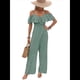 thumbnail image 2 of Plisados A Rayas para Mujer, Elegantes, de Verano, con Tirantes y Pantalones de Pierna , . Verde L, 2 of 7