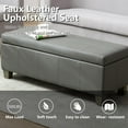 thumbnail image 5 of Grey Faux Leather Ottoman with Storage, Rectangular Extra Long Storage  for Bedroom and Living Room, 5 of 8