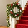 thumbnail image 3 of Cheapark Berry Vine Christmas Wreath - Lush Natural-Looking Foliage, Hanging Garland for Front Door, Durable Festive Decor for Christmas Home & Holiday Gatherings, 3 of 8