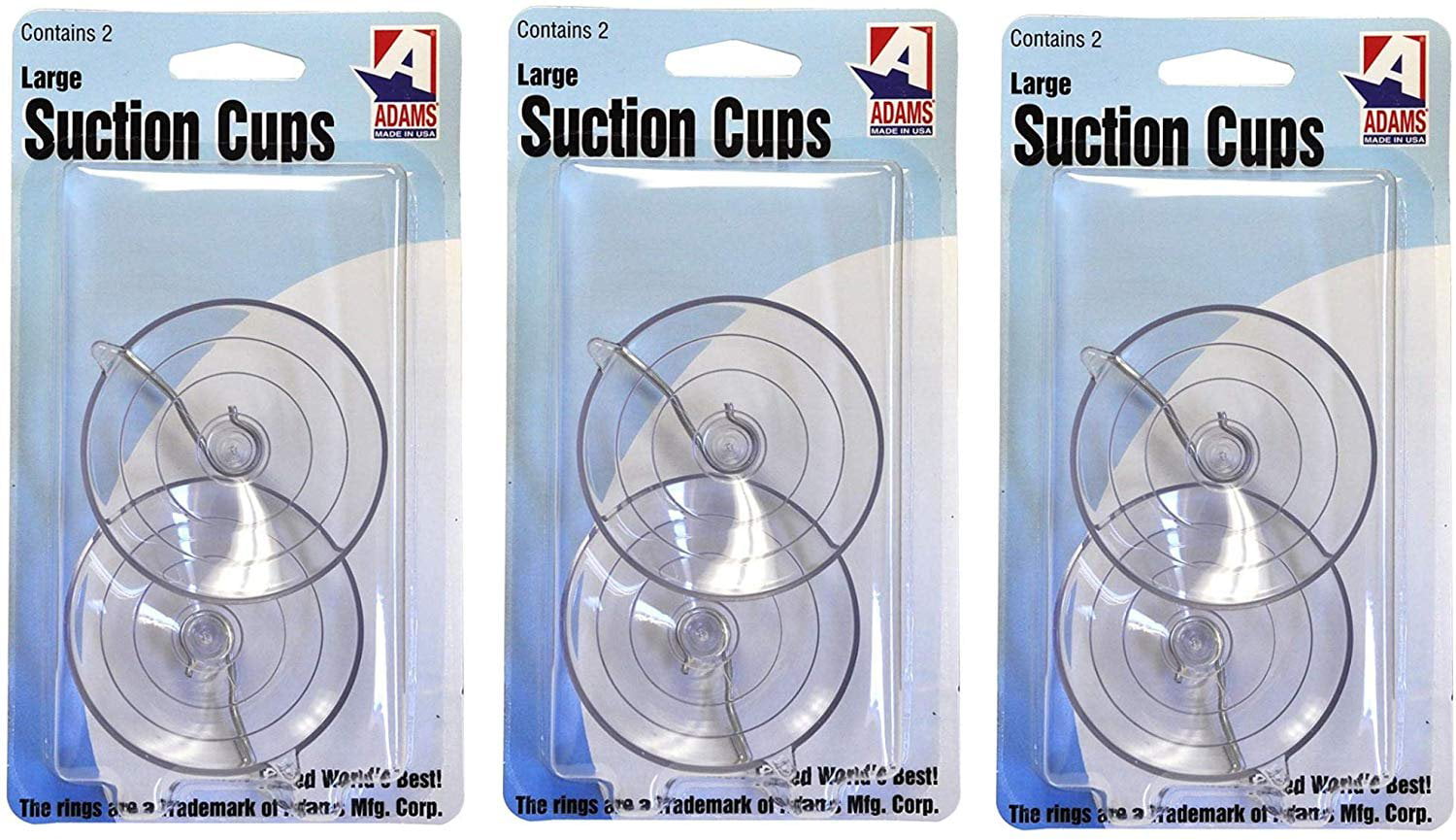 4 Pack Holds Up to 10 lbs Heavy Duty Use 2-1/2 inch Suction Cups with Hooks 