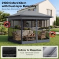 thumbnail image 4 of HOTEEL 16x16 Pop up Gazebo, Hexagonal Outdoor Canopy Shelter, Instant Patio Gazebo Sun Shade Canopy Tent with Netting & Adjustable Height for Lawn, Garden, Backyard & Deck, Gray, 4 of 10