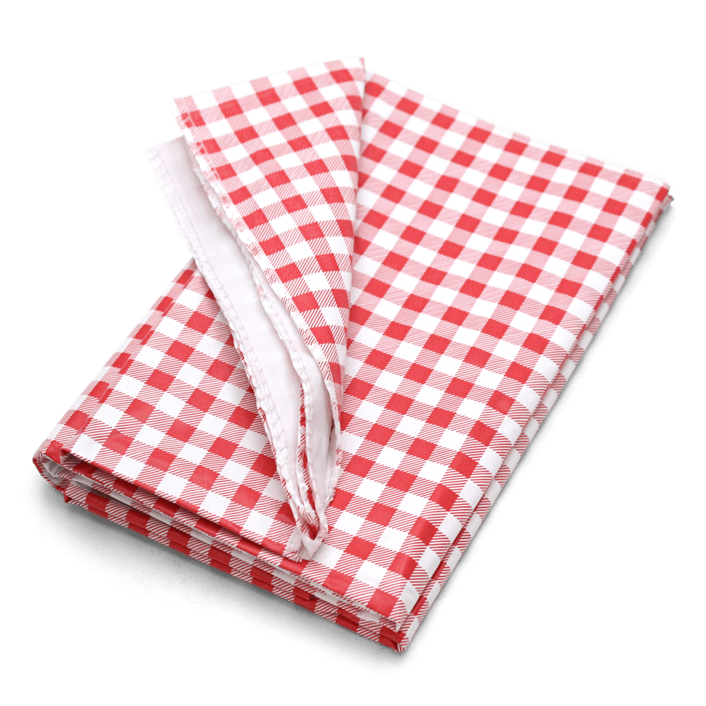 PICNIC TABLECLOTH VINYL  STITCHED EDGES 54" X 72" EASY WIPE CLEAN & STORE 