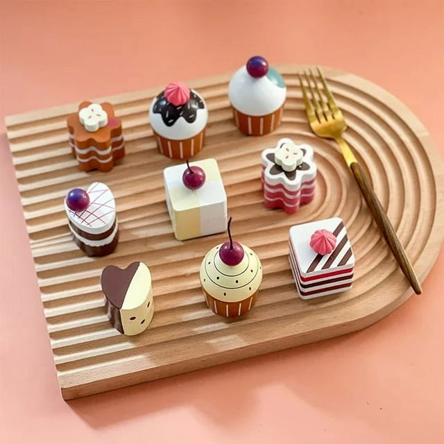 Mini Wooden Kitchen Cooking Toys Sets Pretend Play House Wooden Simulation Toy Toaster Machine Coffee Machine Food Mixer