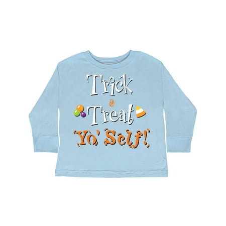 

Inktastic Trick or Treat Yo Self with Candy Corn Gift Toddler Boy or Toddler Girl Long Sleeve T-Shirt