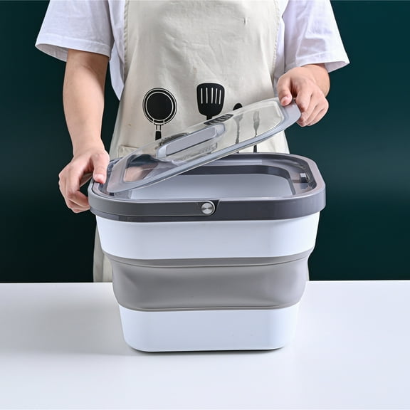 Tarmeek Kitchen Utensils & Gadgets Collapsible Dog Food Storage Container, Pet Food Storage Containers 15 Pounds, Foldable Pet Dog Bin For Food