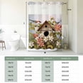 thumbnail image 5 of Birdhouse Vintage No Hook Shower Curtain with Snap in Liner, Spring Floral Birds Botanical Double-Layer Waterproof Fabric Shower Curtains for Bathroom Hotel Bathtub, Mesh Top 72"x78", 5 of 9