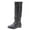 Grey, variant on Womens Slouch Knee High Boots with No Heels Winter Fall Casual Ruched Leather Flats Wide Calf Tall Boots Black Size 6