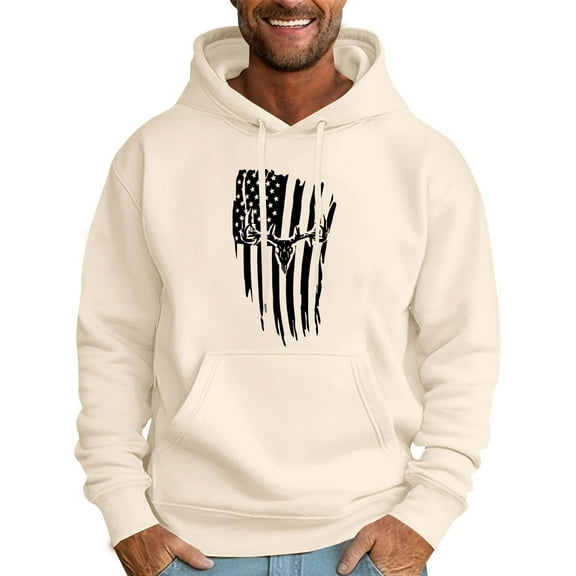 KAUOD Graphic Hoodies for Men Pullover 2024 Sweatshirts Graphic Hoodie Long Sleeve Drawstring Fashion Hooded Shirt with Pocket