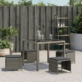 thumbnail image 4 of vidaXL Patio Stools with Cushions 4 pcs Gray 15.7"x15.7"x13.8" Poly Rattan, 4 of 10