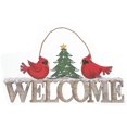 thumbnail image 1 of Support Mural En Bois Avec Doubles Cardinaux Welcome, 1 of 3