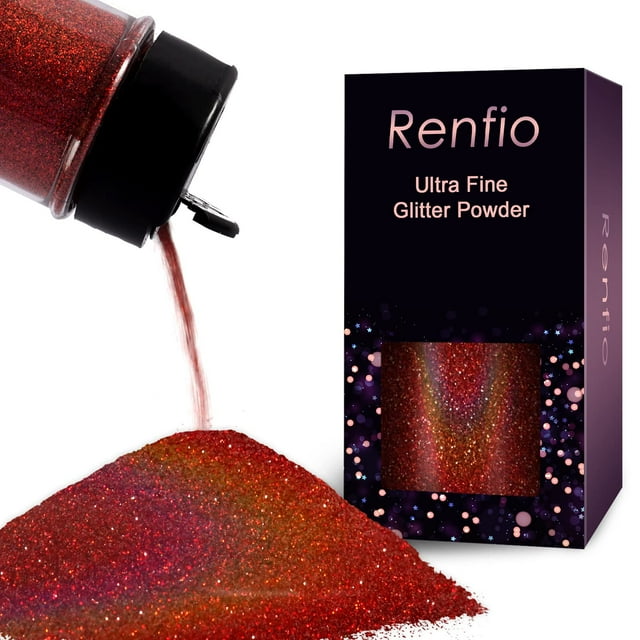 Renfio Holográfico Ultra Fino Brillo En Polvo Resina Metálica Brillo 2.11 Oz (60G) Copos De Pet Lentejuelas Para Manualidades 1/128"" 0.008"" 0.2Mm Copos De Epoxi Para Vasos Decoraciones De Rosas Limo